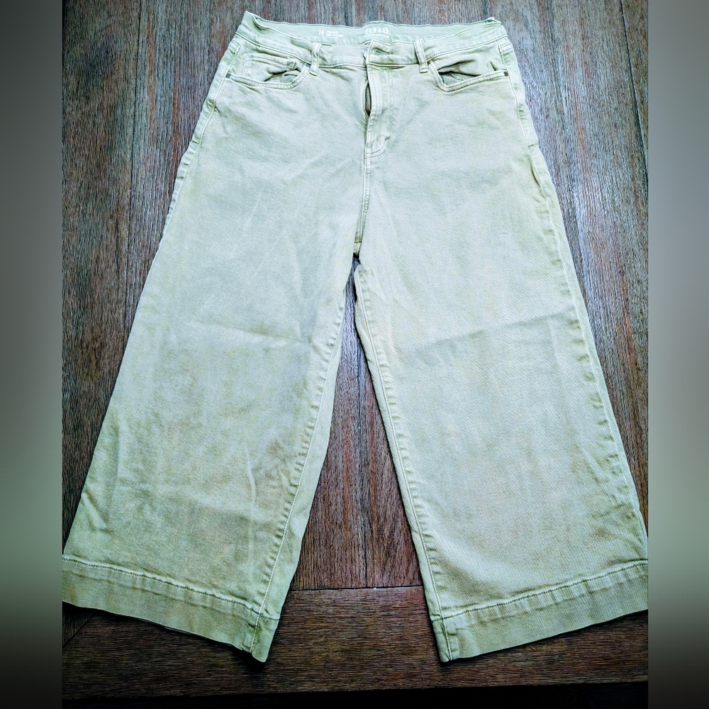 a.n.a Olive Wide-Leg Crop Pants